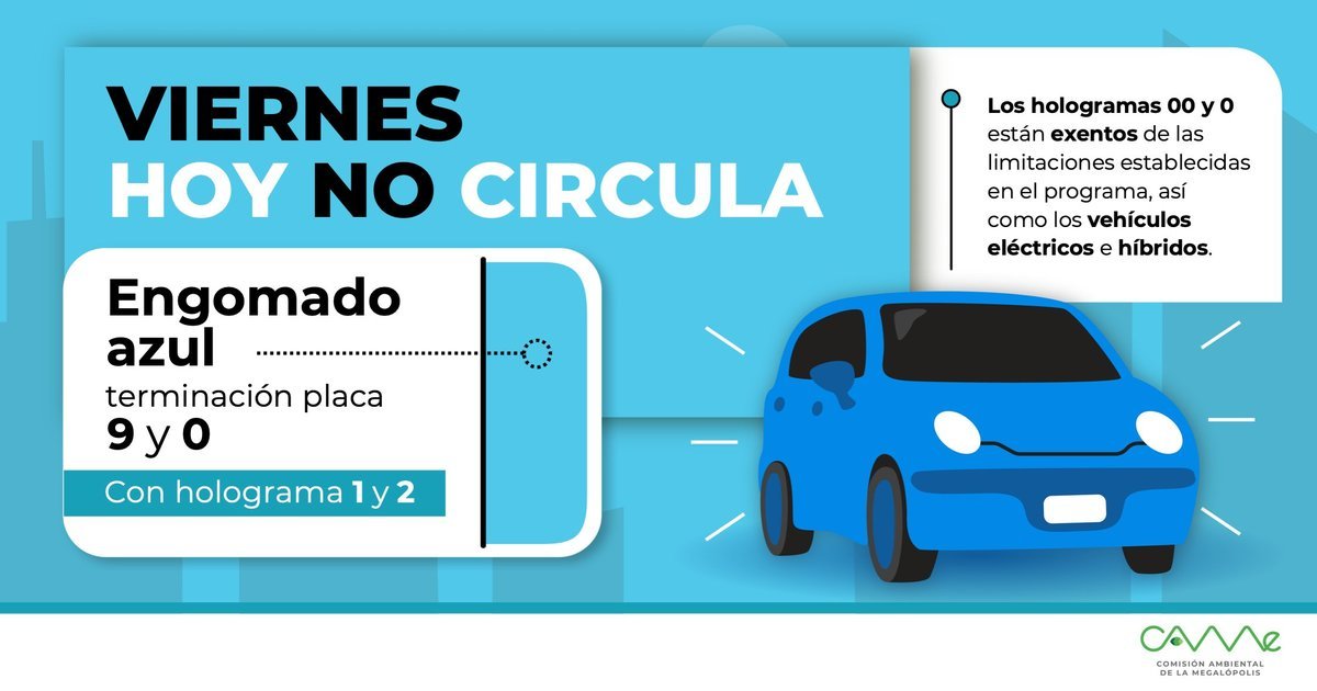 Estos coches no podrán circular este viernes 23 de mayo acorde al programa Hoy No Circula. Foto: CAMegalópolis