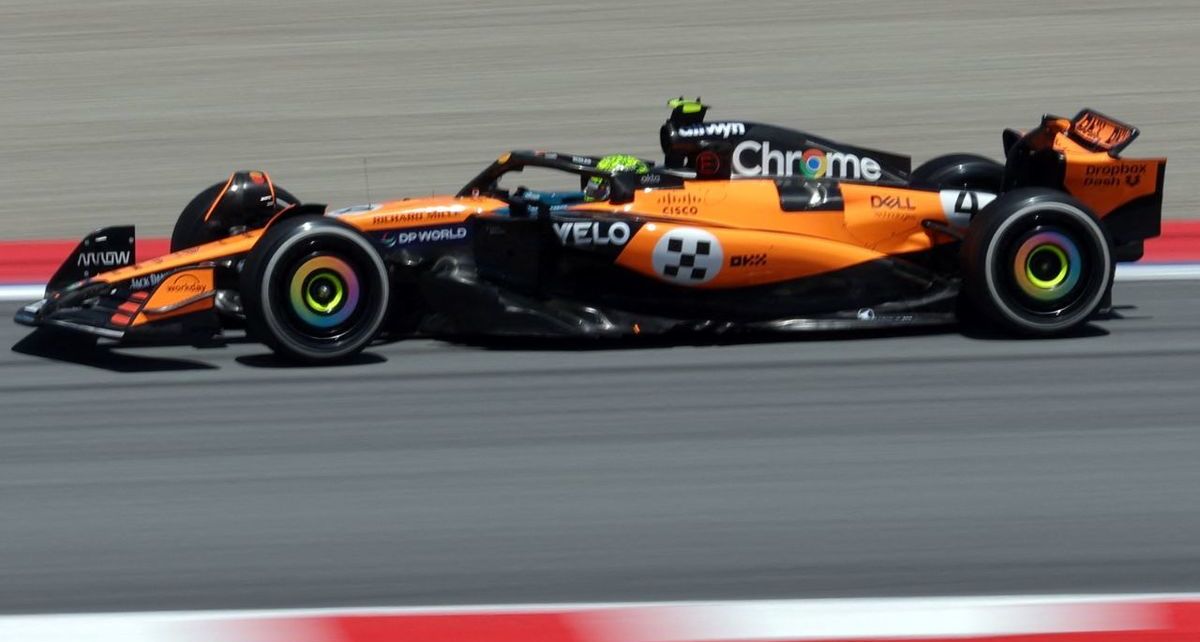 Lando Norris durante la Práctica 1 del GP de España (AFP)