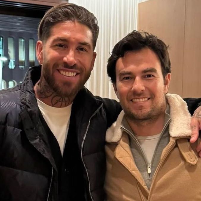 Sergio Ramos y Checo Pérez previo a su llegada a Rayados (Instagram)