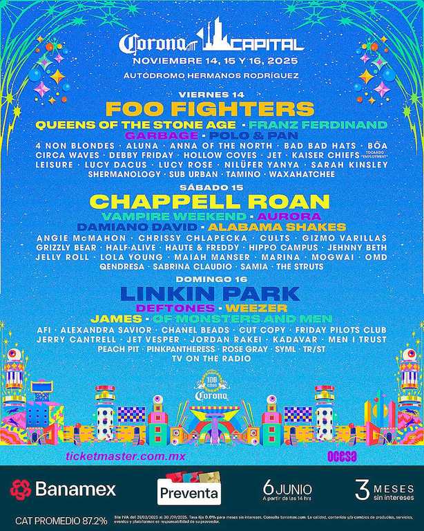 Conoce el cartel del Corona Capital 2025. Foto: Corona Capital