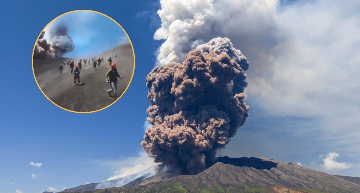 Turistas escapan de un volcán mientras este comenzaba a hacer erupción (Especial)