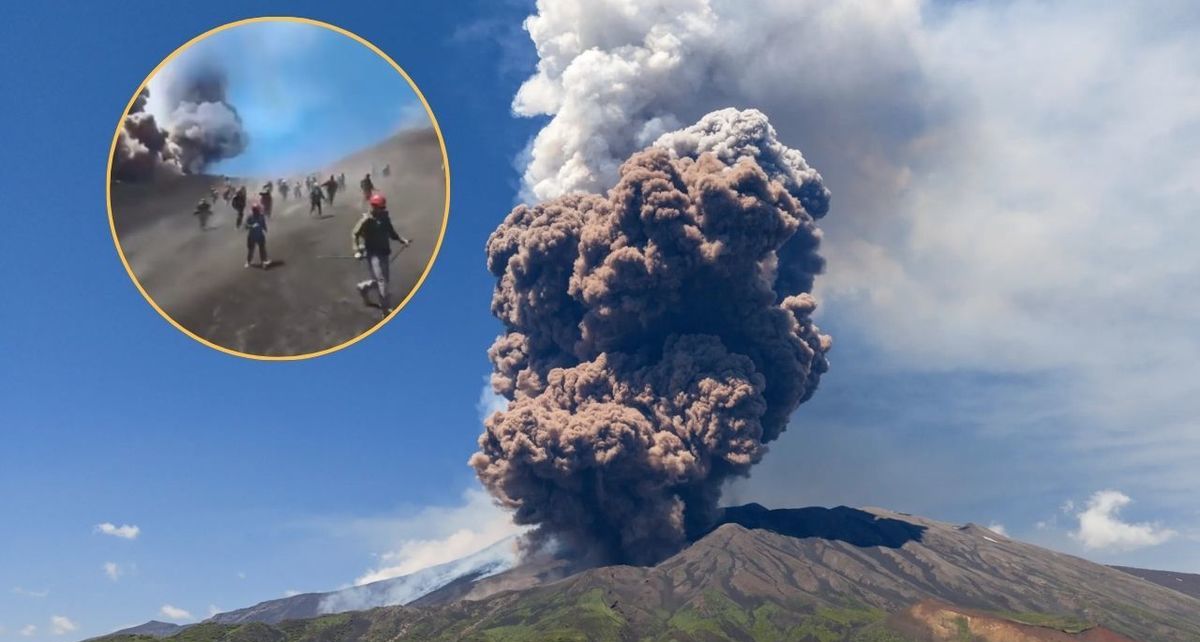 Turistas escapan de un volcán mientras este comenzaba a hacer erupción (Especial)
