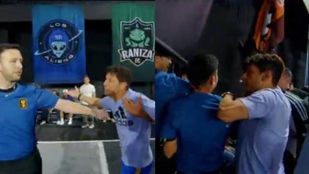 Ángel Reyna tuvo una fuerte discusión con el árbitro (Capturas)