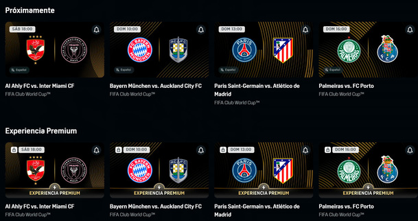 So when the process is over, you will see two options to see the Club World Cup.