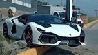 Uno de los Lamborghinis más exclusivos del mundo chocó en la Carretera Nacional de Allende, Nuevo León. Foto: Captura de Pantalla