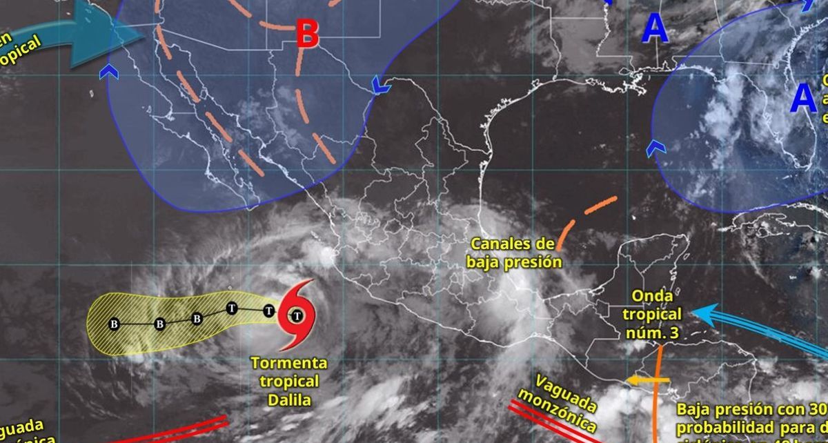 Se prevén fuertes lluvias e inestabilidad por la tormenta Dalila