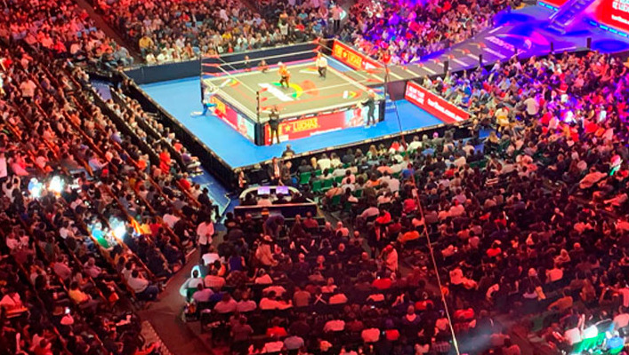 La alerta sísmica se escuchó en la Arena México. (Foto: CMLL)