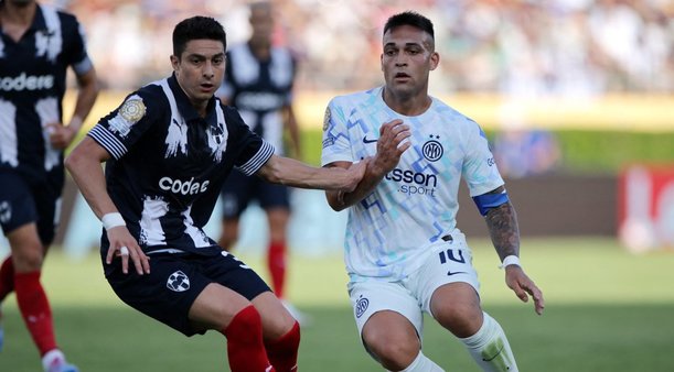Lautaro Martínez en el juego ante Rayados (Reuters)