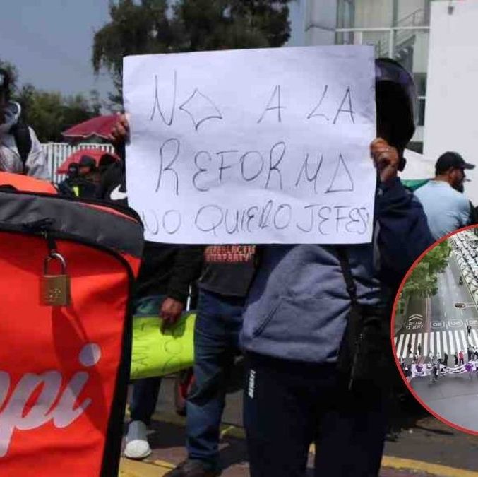 Repartidores de aplicación bloquean Refoma este 18 de junio. (Especial)