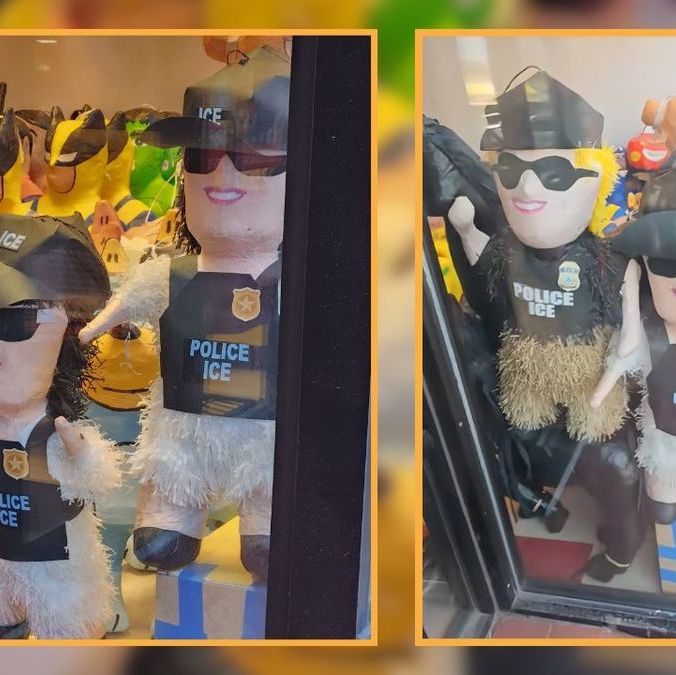 Dulcería en Little Village, Chicago, puso a la venta piñatas de agentes ICE en medio de las protestas pro-migrantes. Foto: TikTok