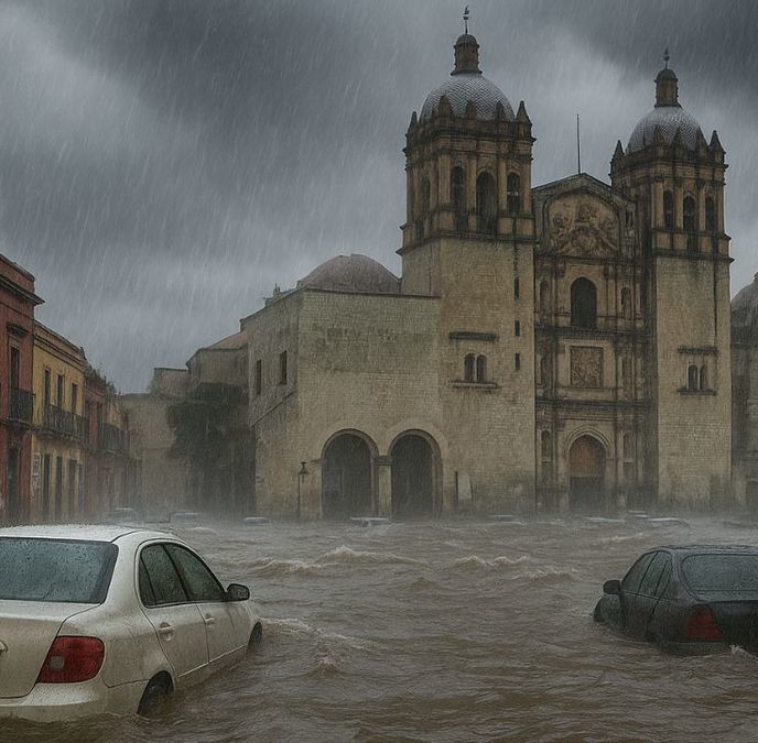 ¡Así lucen las calles de Oaxaca y Guerrero tras el paso de 'Erick'! (IA Sora)