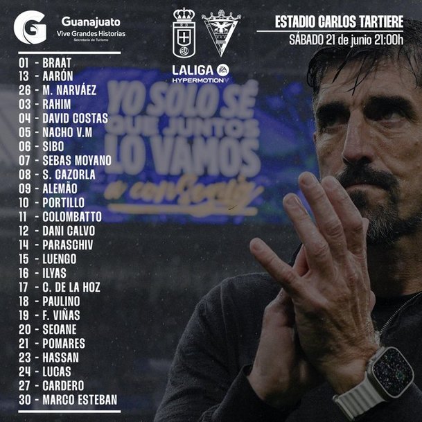 La convocatoria de Paunovic para la Vuelta de la Final de Ascenso.