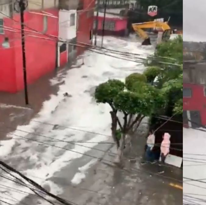 Inundaciones en Naucalpan tras el desbordamiento de la Presa de los Cuartos| Foto: X