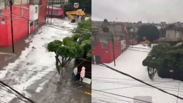 Inundaciones en Naucalpan tras el desbordamiento de la Presa de los Cuartos| Foto: X