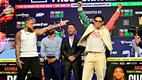 Jake Paul y Chávez Jr. tuvieron su primer cara a cara. (Foto: AFP)