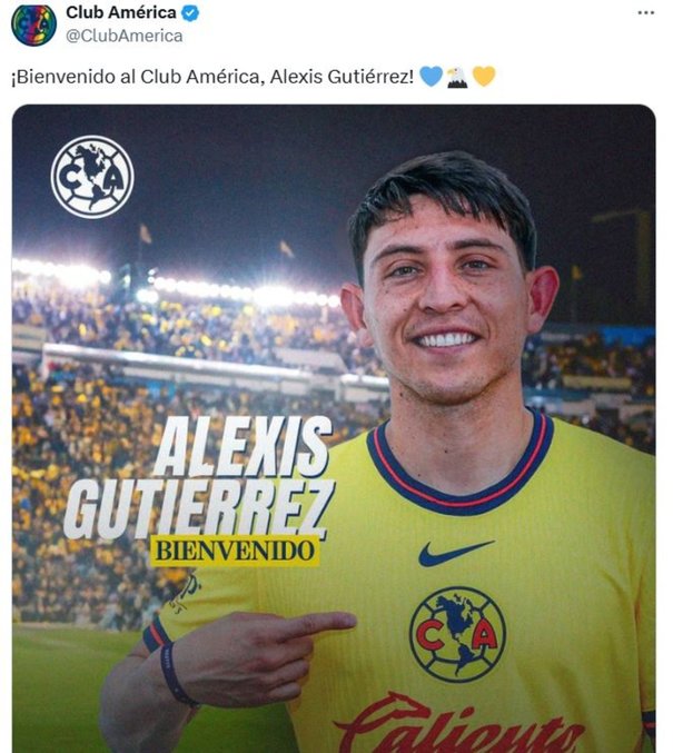 Alexis Gutiérrez es nuevo jugador de América (X ClubAmerica)