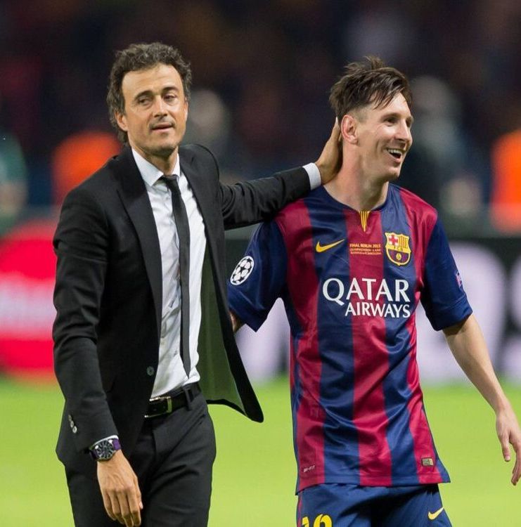 Luis Enrique y Messi ganaron la Champions con el Barcelona en 2015. (EFE)