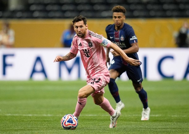 Messi, en el juego entre PSG e Inter Miami del Mundial de Clubes 2025 (Reuters)
