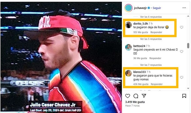 Posteo de Julio César Chávez Jr. (Instagram @jcchavezjr)