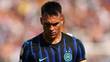 Lautaro Martínez, cabizbajo tras la eliminación del Inter de Milán (Reuters)