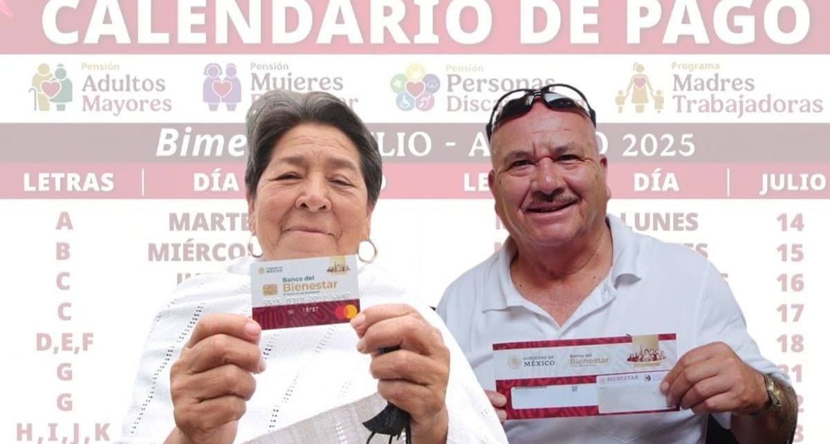 Así quedó el calendario de pagos de la Pensión del Bienestar de julio-agosto 2025| Foto: Especial
