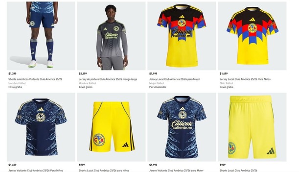 Nuevas playeras del Club América hechas por Adidas (adidas.mx)