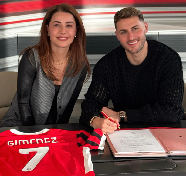 Pimenta con Santi Giménez.