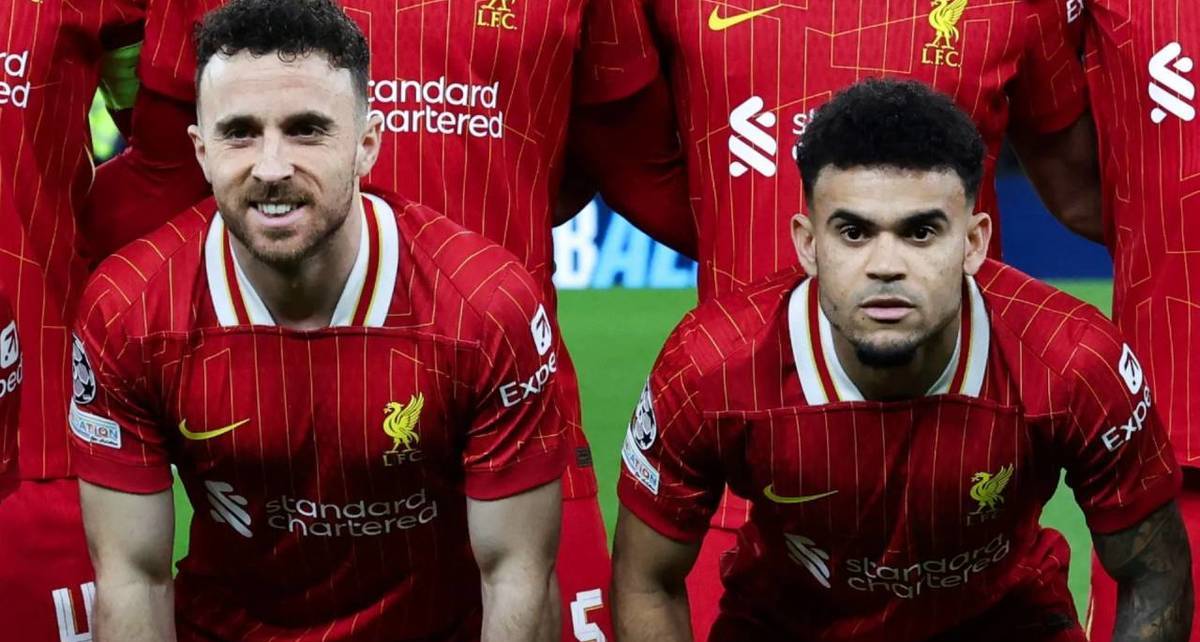 Diogo Jota y Luis Díaz, antes de un partido (Liverpool FC)