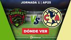 Dónde Ver FC juárez-América Jornada 1 Apertura 2025