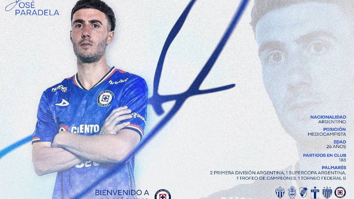 José Paradela es nuevo jugador de Cruz Azul / X: Cruz Azul