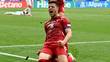 Luka Jovic celebra un gol con la selección serbia (AFP)