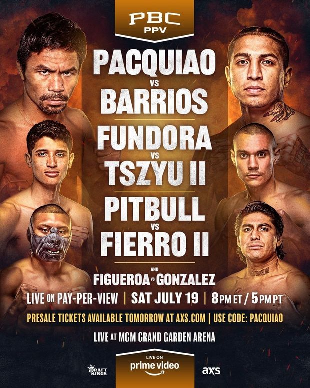 Cartelera Pacquiao vs Barrios (Foto:@MannyPacquiao)
