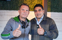 Julio César Chávez a lado de El Terrible Morales, dos leyendas del boxeo. (Foto: Cortesía)