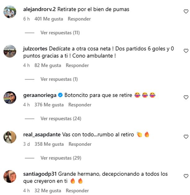 Mensajes en contra de Rodrigo Parra (Captura)