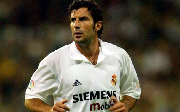 Luis Figo en Real Madrid, donde jugó cinco años y ganó la Champions. (Mexsport)