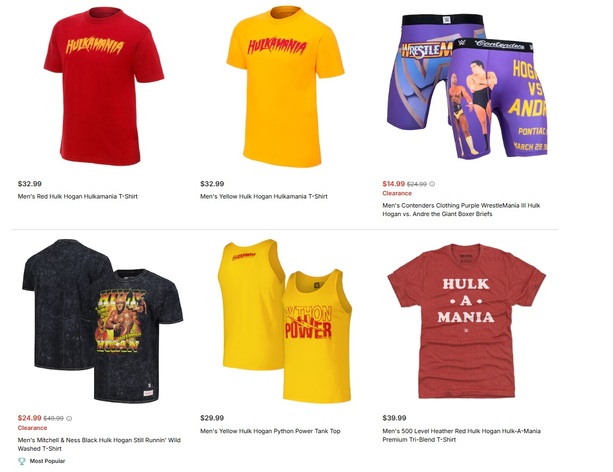 Mercancía oficial de Hulk Hogan| Foto: W Shop