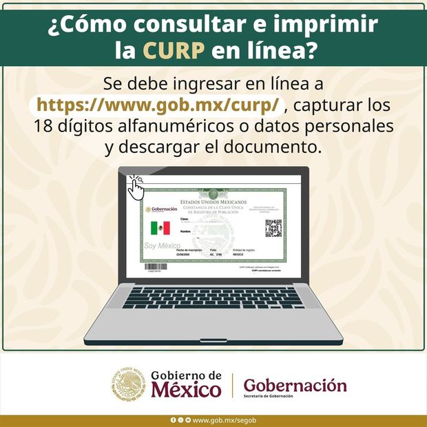 Así puedes descargar tu curp en línea. Foto:@SEGOB_MX