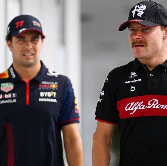 Valtteri Bottas y Checo Pérez hace unos años en la F1 (Reuters)