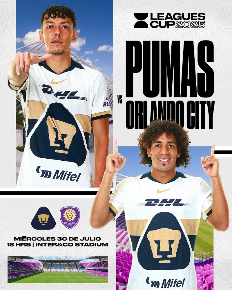 Pumas se enfrentará ante Orlando City en la Leagues Cup (@PumasMX)