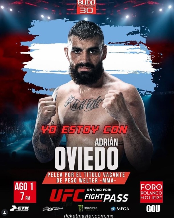 Adrián Oviedo se enfrentará en la CDMX ante Daniel Sánchez (Instagram @adrianoviedoo)