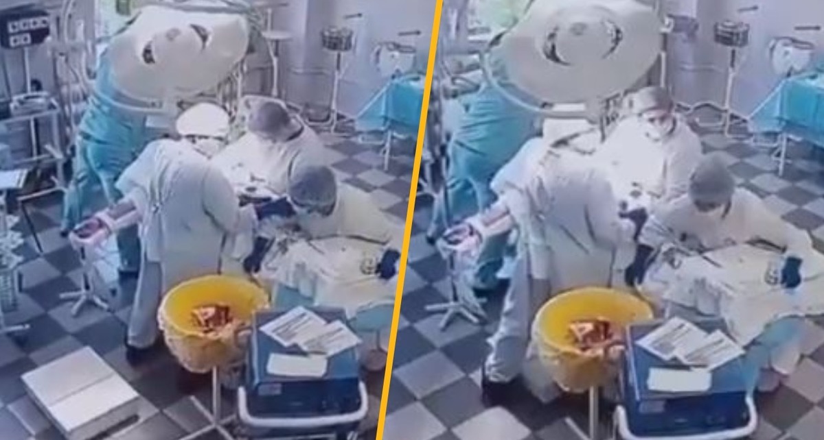 Un grupo de médicos fue sorprendido por el sismo en Rusía en plena operación (Captura)