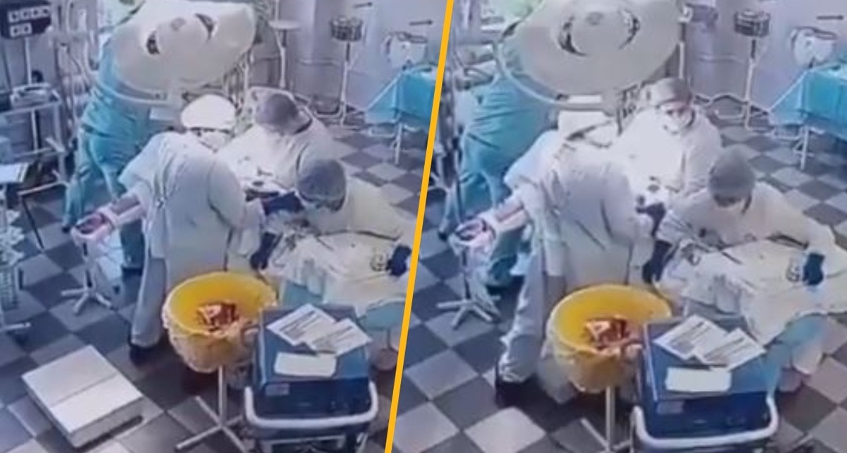 Un grupo de médicos fue sorprendido por el sismo en Rusía en plena operación (Captura)
