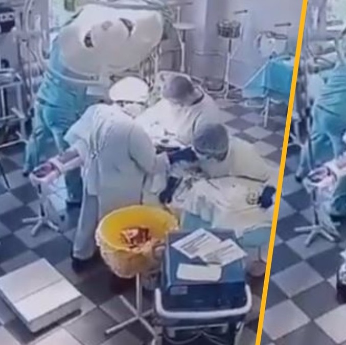 Un grupo de médicos fue sorprendido por el sismo en Rusía en plena operación (Captura)