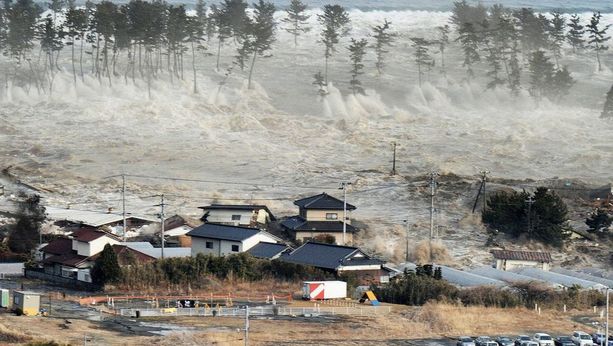 Imagen de tsunami en Japón.