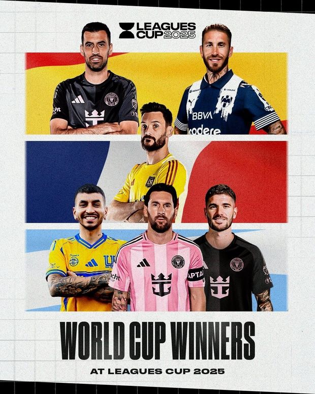 Jugadores campeones del mundo que tendrán participación en la Leagues Cup 2025. Foto: @LeaguesCup