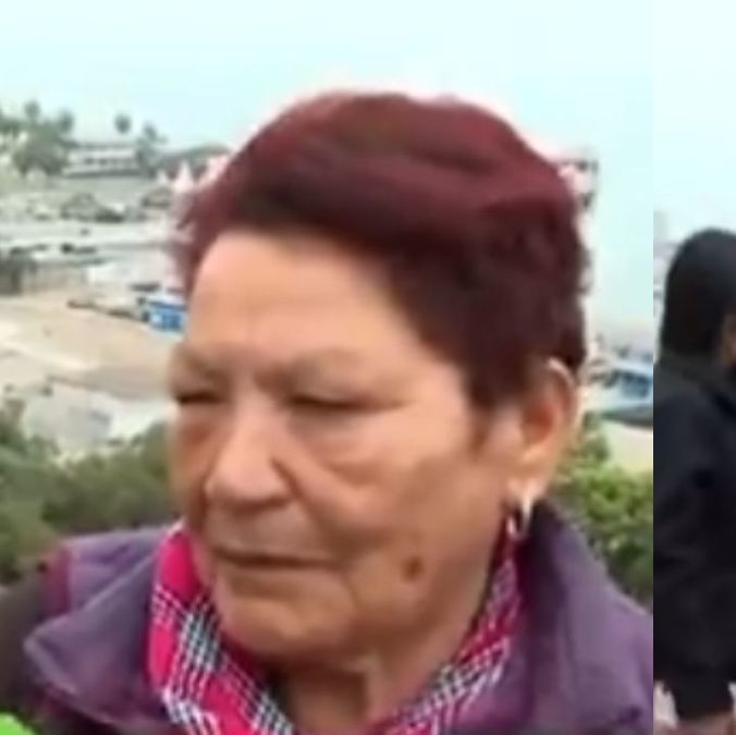 Una mujer se volvió viral tras asegurar que llevaba a su nieto a "conocer un tsunami" en costas de Perú tras terremoto de 8.8 grados en Rusia. (FOTO):