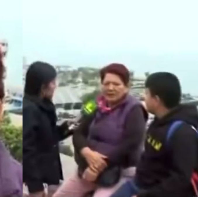 Una mujer se volvió viral tras asegurar que llevaba a su nieto a "conocer un tsunami" en costas de Perú tras terremoto de 8.8 grados en Rusia. (FOTO):