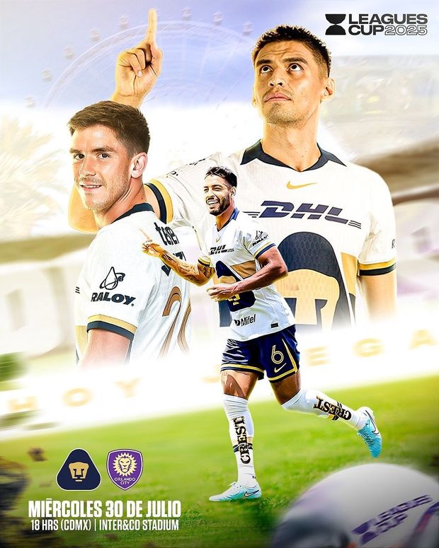 Pumas debutara hoy ante Orlando City en la Leagues Cup 2025. Foto:@PumasMX