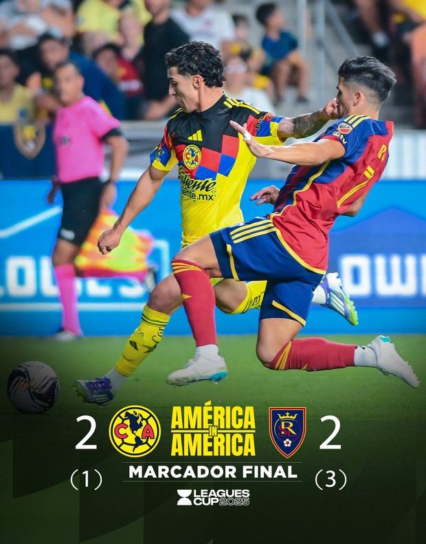 Las Águilas no pudieron conseguir los 3 puntos ante Real Salt Lake. Foto:@ClubAmerica