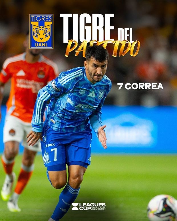 Ángel Correa fue el jugador del partido luego de su doblete. Foto:@TIgresOficial